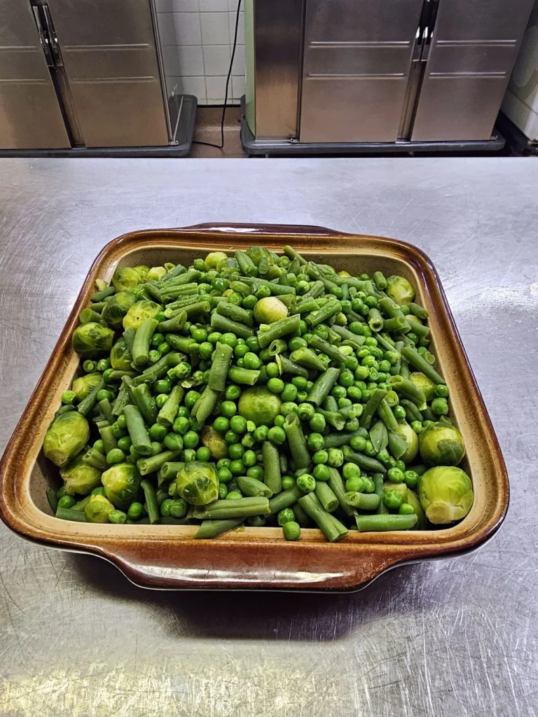 Peas, green beans and sprouts