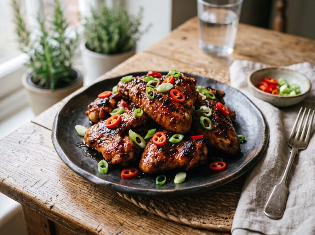 Sticky five-spice BBQ chicken wings