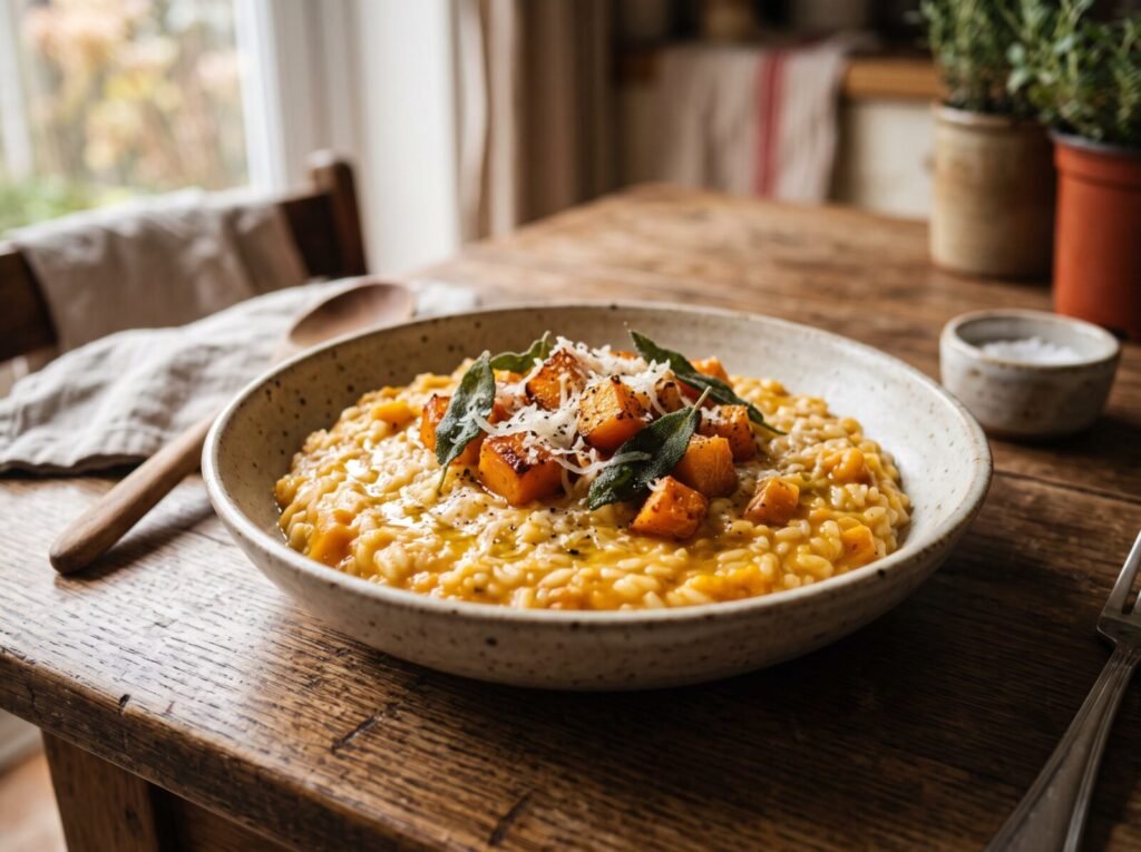 Butternut squash and sage risotto